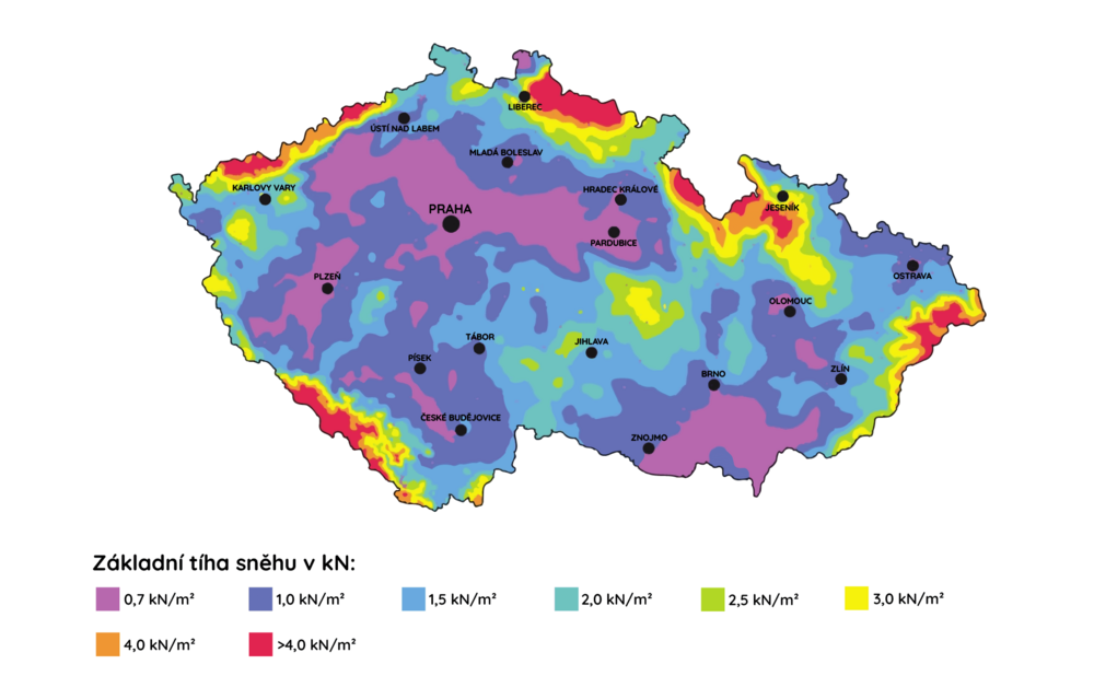 Sněhové oblasti v České republice