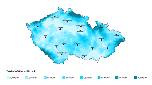 Zóny zatížení sněhem v Česku